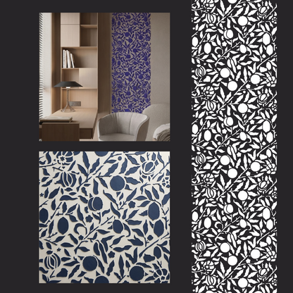 DFA Reusable Stencil "Nature" for Plaster and Paint 0.3–1 mm – William Morris Collection (P00188)