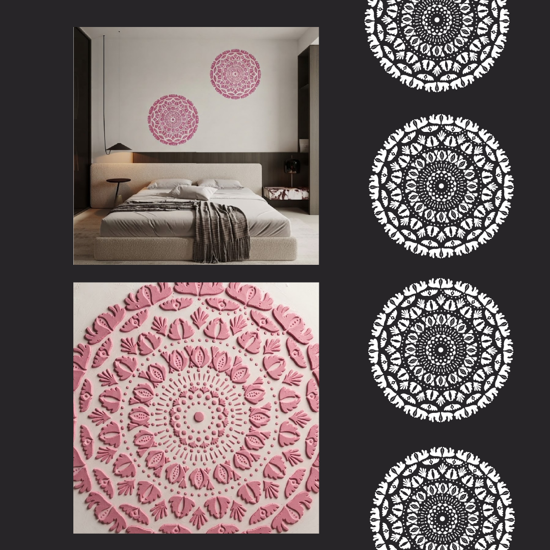 Elegant decorative accent – DFA stencil Round pattern 0.3-1 mm (C00154)