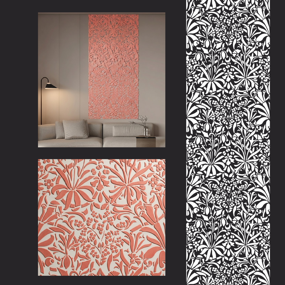DFA Reusable Stencil "Nature" for Plaster and Paint 0.3–1 mm – William Morris Collection (P00189)