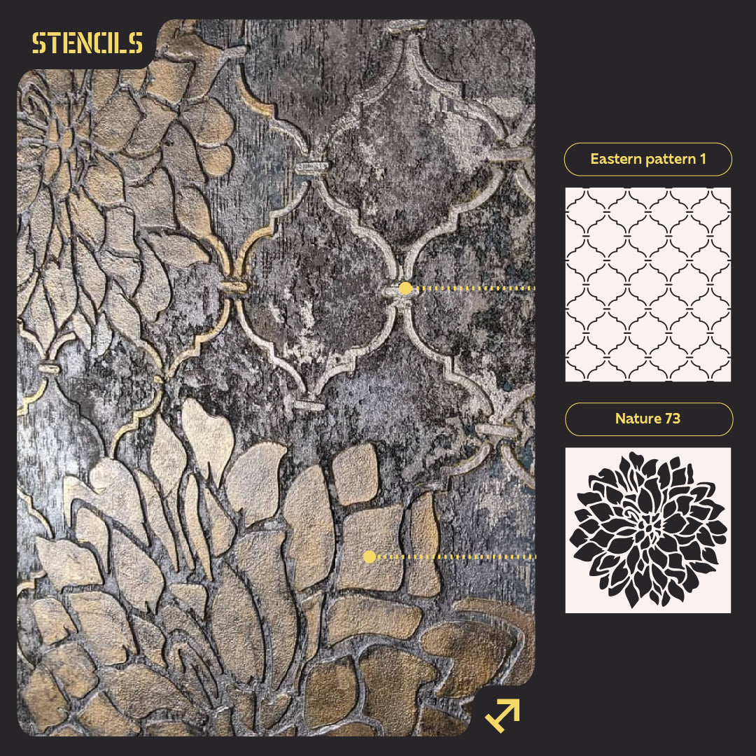 Set for wall decoration under plaster and paint 27 (Nature 73 + Oriental pattern 1) 0.3-1 mm (N00027)
