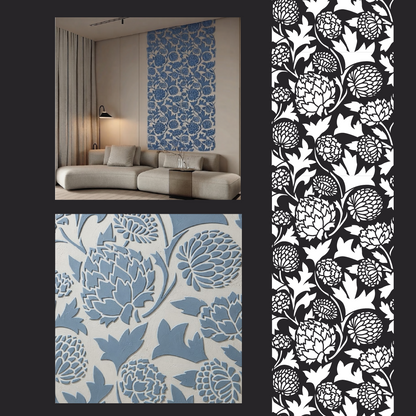 DFA Reusable Stencil "Nature" for Plaster and Paint 0.3–1 mm – William Morris Collection (P00190)