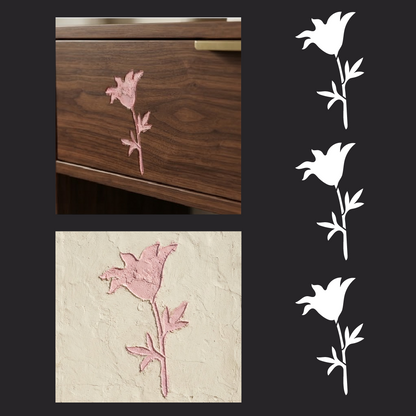 DFA "Flower" Stencil for Decoupage on Interior Decor Items (P00200)