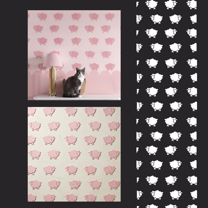 "Sheep" Wall Mural — a magical nursery atmosphere with DFA 0.3–1 mm (E00093)