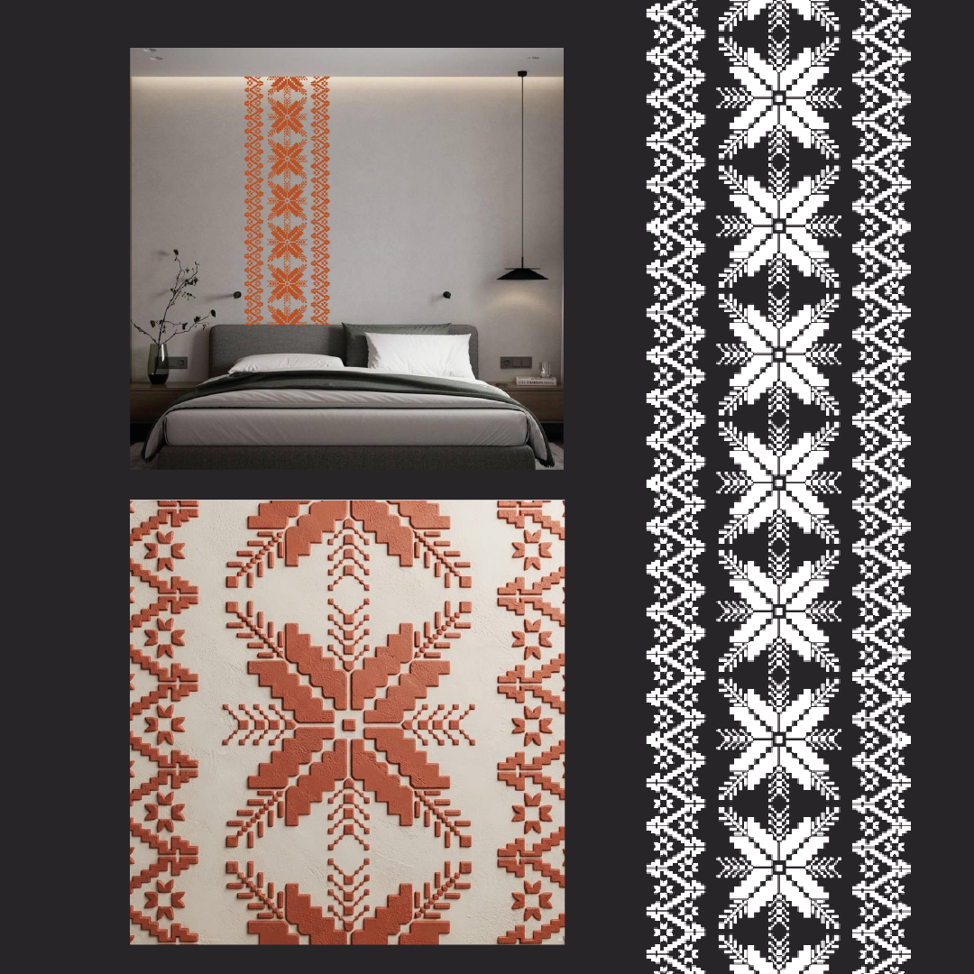Stylish Ukrainian ornament easily with DFA Vyshyvanka stencil 0.3-1 mm (Z00092)