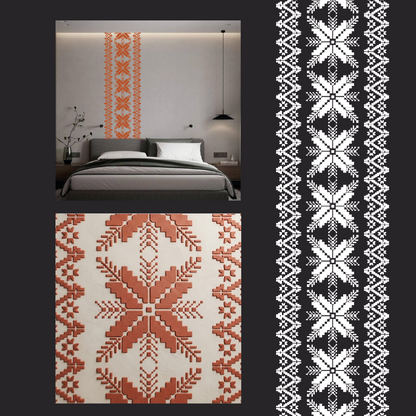 Stylish Ukrainian ornament easily with DFA Vyshyvanka stencil 0.3-1 mm (Z00092)
