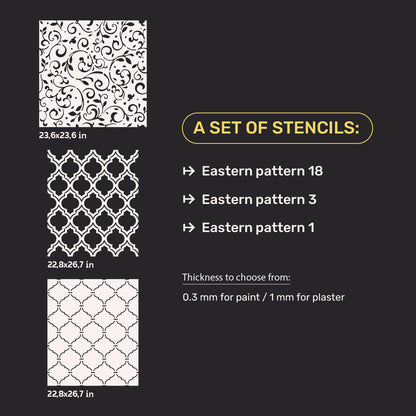 DFA wall decor kit (East 18 + East 3 + East 1) for plaster and paint 0.3-1 mm (N00081)