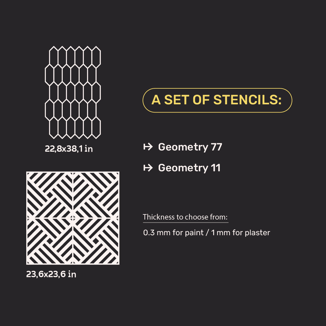 DFA 2-in-1 Stencil Set: Create Dynamic Honeycomb Style and Clear Geometry 0.3-1mm (N00150)