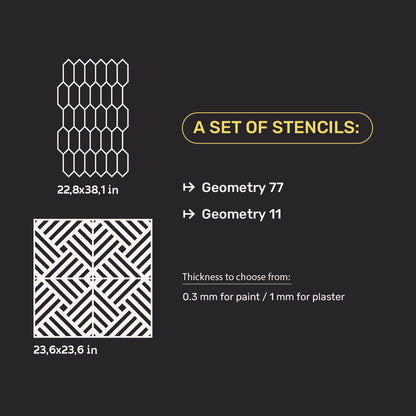 DFA 2-in-1 Stencil Set: Create Dynamic Honeycomb Style and Clear Geometry 0.3-1mm (N00150)