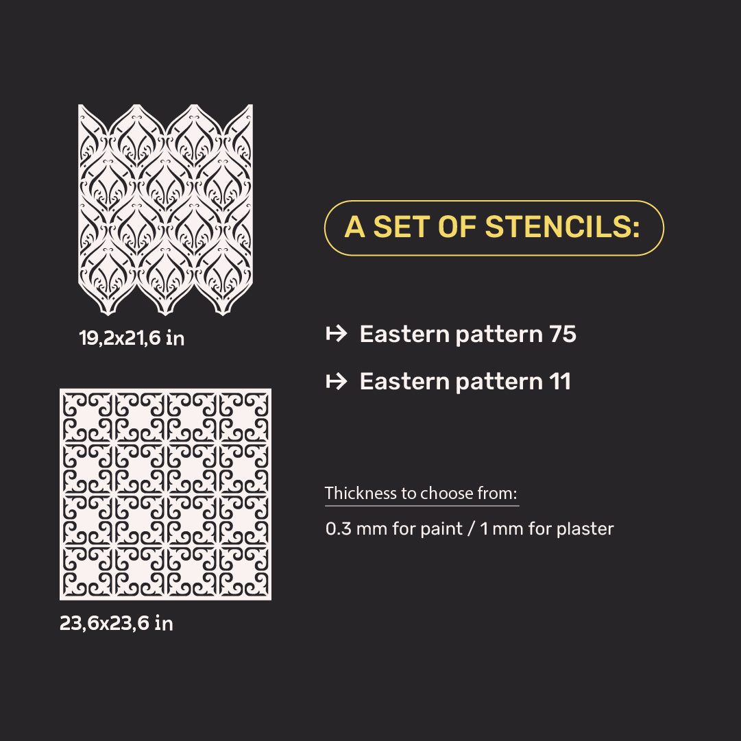 Set of stencils DFA for plaster and paint (East 75 + East 11) 0.3-1 mm (N00039)