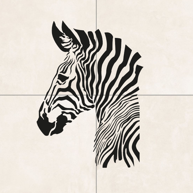 DFA "Zebra" Stencil — create a sense of lightness in your interior. Thickness: 0.3–1 mm (J00080)