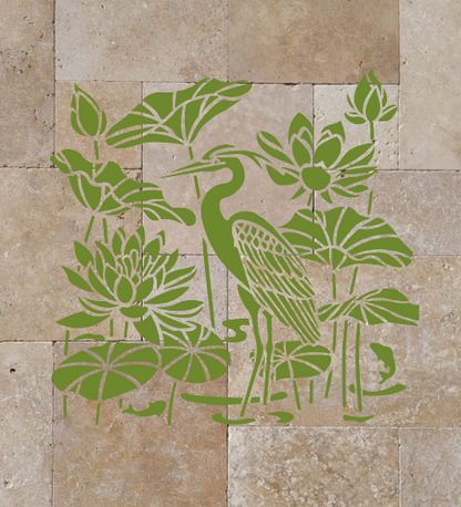 DFA Heron stencil — create a sense of lightness in your interior. Thickness 0.3–1 mm (J00082)