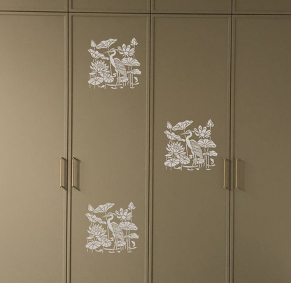 DFA Heron stencil — create a sense of lightness in your interior. Thickness 0.3–1 mm (J00082)