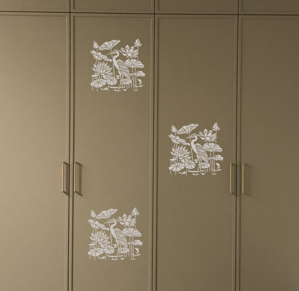 DFA Heron stencil — create a sense of lightness in your interior. Thickness 0.3–1 mm (J00082)