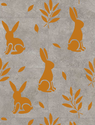 Rabbits on the walls – a magical atmosphere for a child's room with DFA 0.3–1 mm (E00097)