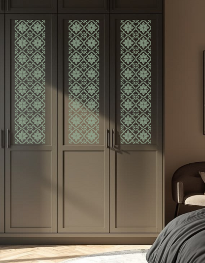 Square Patterns for Vibrant Interiors: DFA 0.3–1 mm Decorative Stencil (K00137)