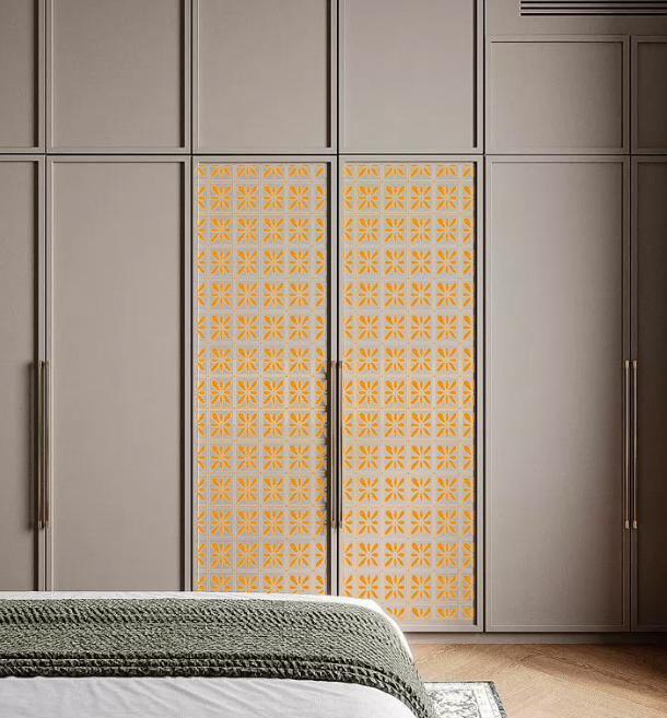 Square Patterns for Vibrant Interiors: DFA 0.3–1 mm Decorative Stencil (K00138)