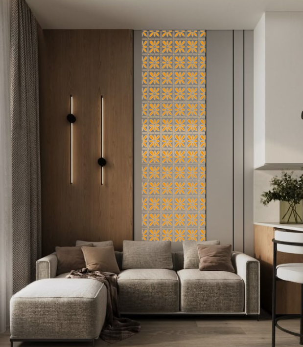 Square Patterns for Vibrant Interiors: DFA 0.3–1 mm Decorative Stencil (K00138)