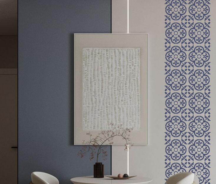 Square Patterns for Vibrant Interiors: DFA 0.3–1 mm Decorative Stencil (K00139)