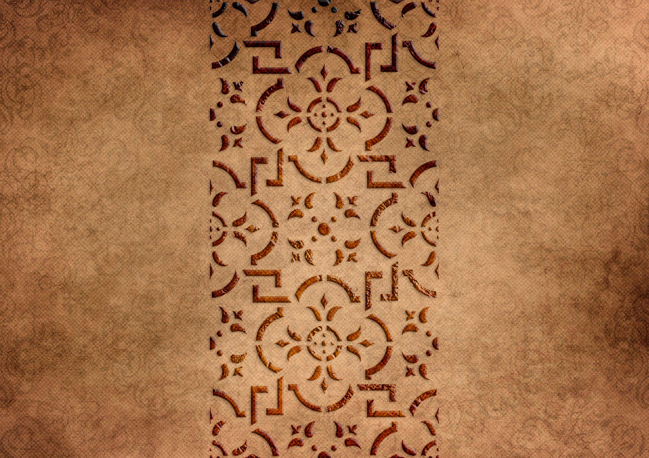 Reusable stencil DFA for decorative plaster and paint Oriental pattern 0.3-1mm (V00058)
