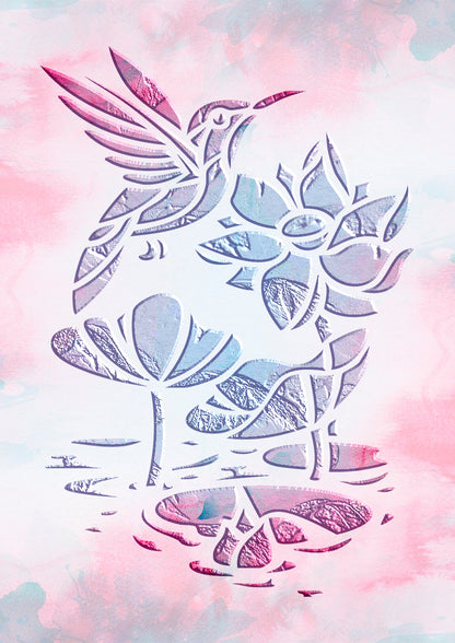 Stencil Bird DFA animals for walls for plaster and paint 0.3-1 mm (J00053)