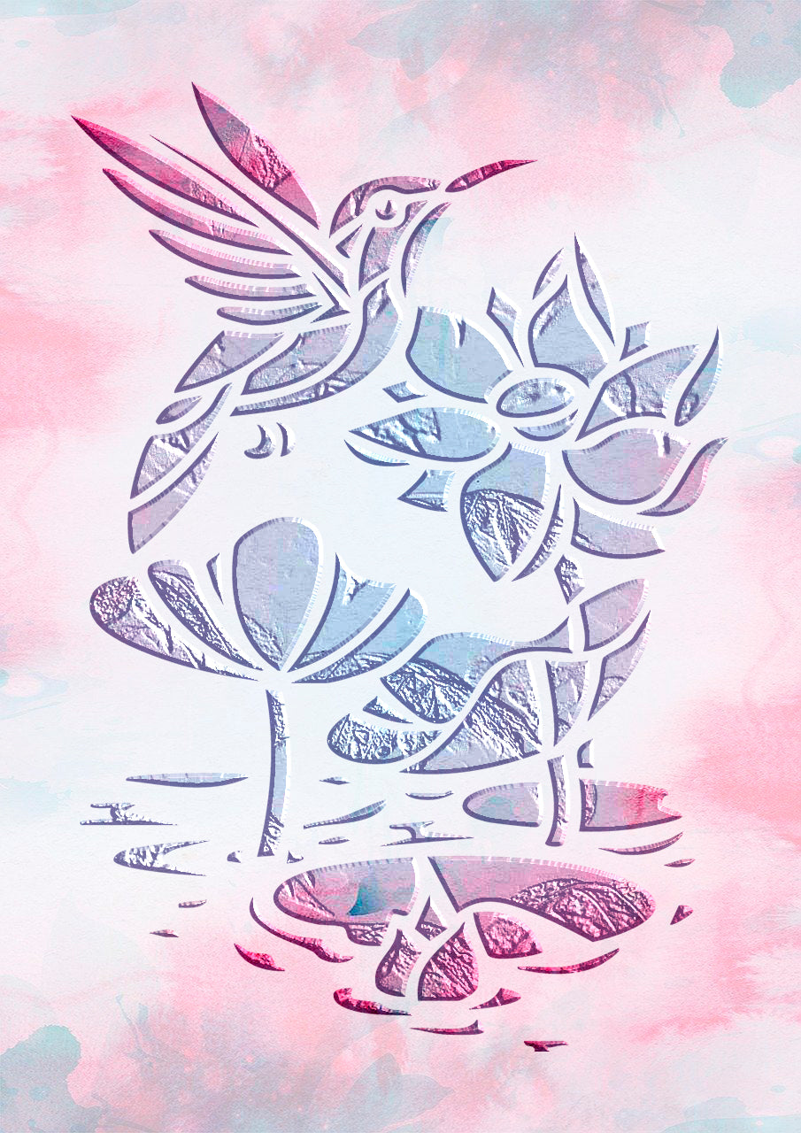 Stencil Bird DFA animals for walls for plaster and paint 0.3-1 mm (J00053)