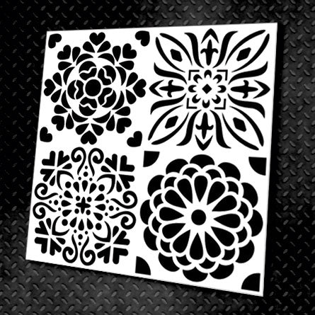 Reusable stencil for decoration DFA square pattern, for putty and paint, 0.3-1mm (K00030)