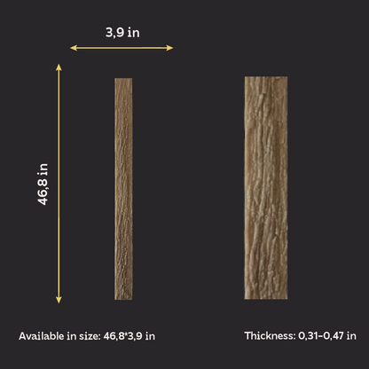Silicone impression for decorating tree bark, oak bark W00035