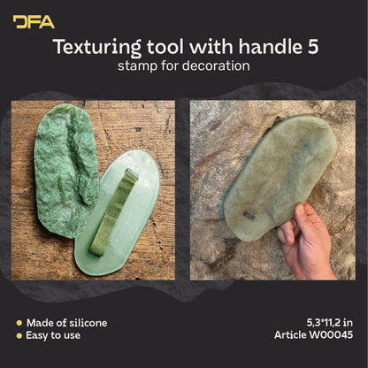 Silicone stamp for decoration DFA Masanka with handle, thickness 26 mm (W00045)