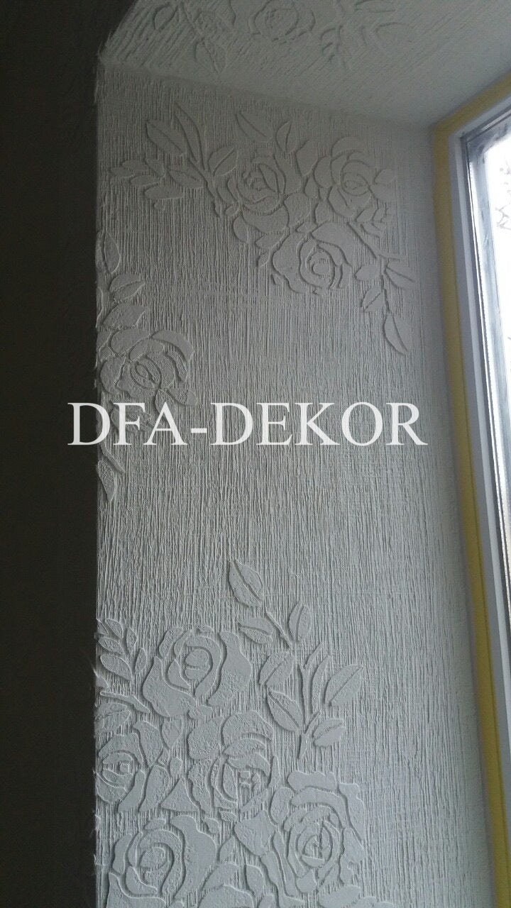 DFA Reusable stencil for decorative plaster Roses for plaster and paint 0.3-1mm (P00021)