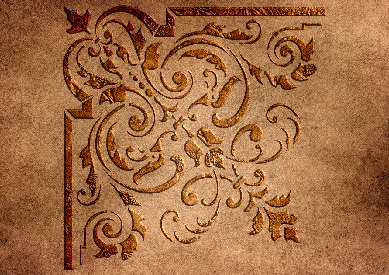 Reusable stencil DFA for decorative plaster and paint Oriental pattern 0.3-1mm (V00062)