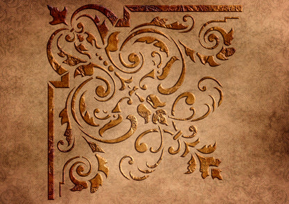 Reusable stencil DFA for decorative plaster and paint Oriental pattern 0.3-1mm (V00062)