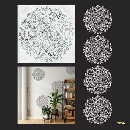 Stencil DFA reusable Round pattern for plaster and paint 0.3-1 mm (С00108), 1mm - For plaster
