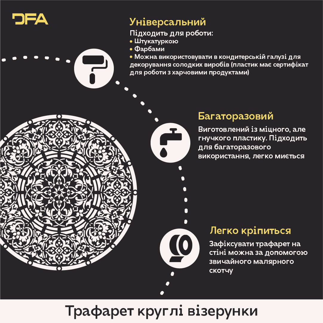Fill your interior with charm with DFA Mandala Wall and Paint Stencil 0.3-1mm (C00051-d)