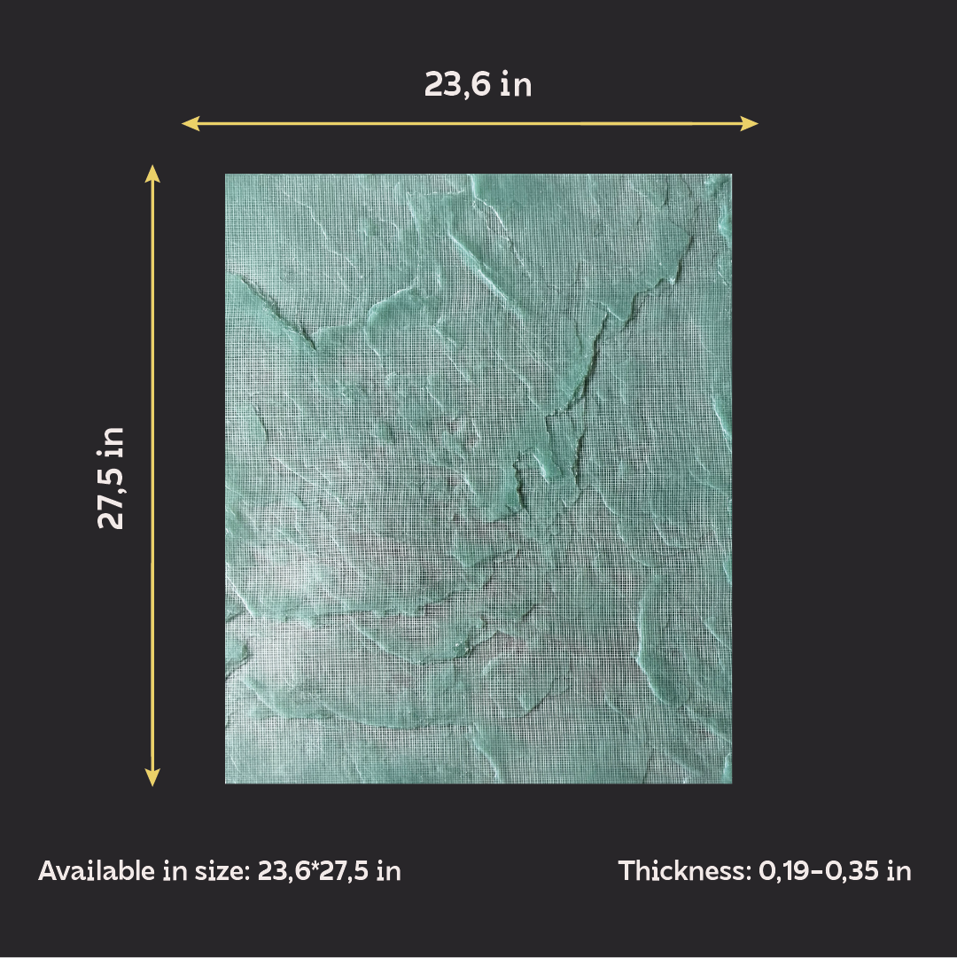 Silicone impression for decoration Stone texture (green) W00005