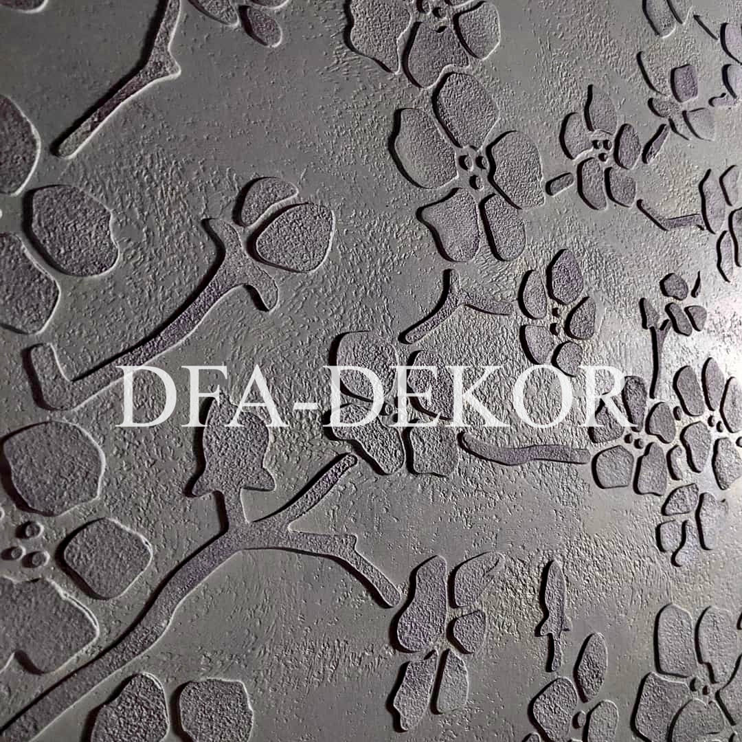 DFA Reusable stencil for decorative plaster Flowers for plaster and paint 0.3-1mm (P00023), 1mm - Under plaster