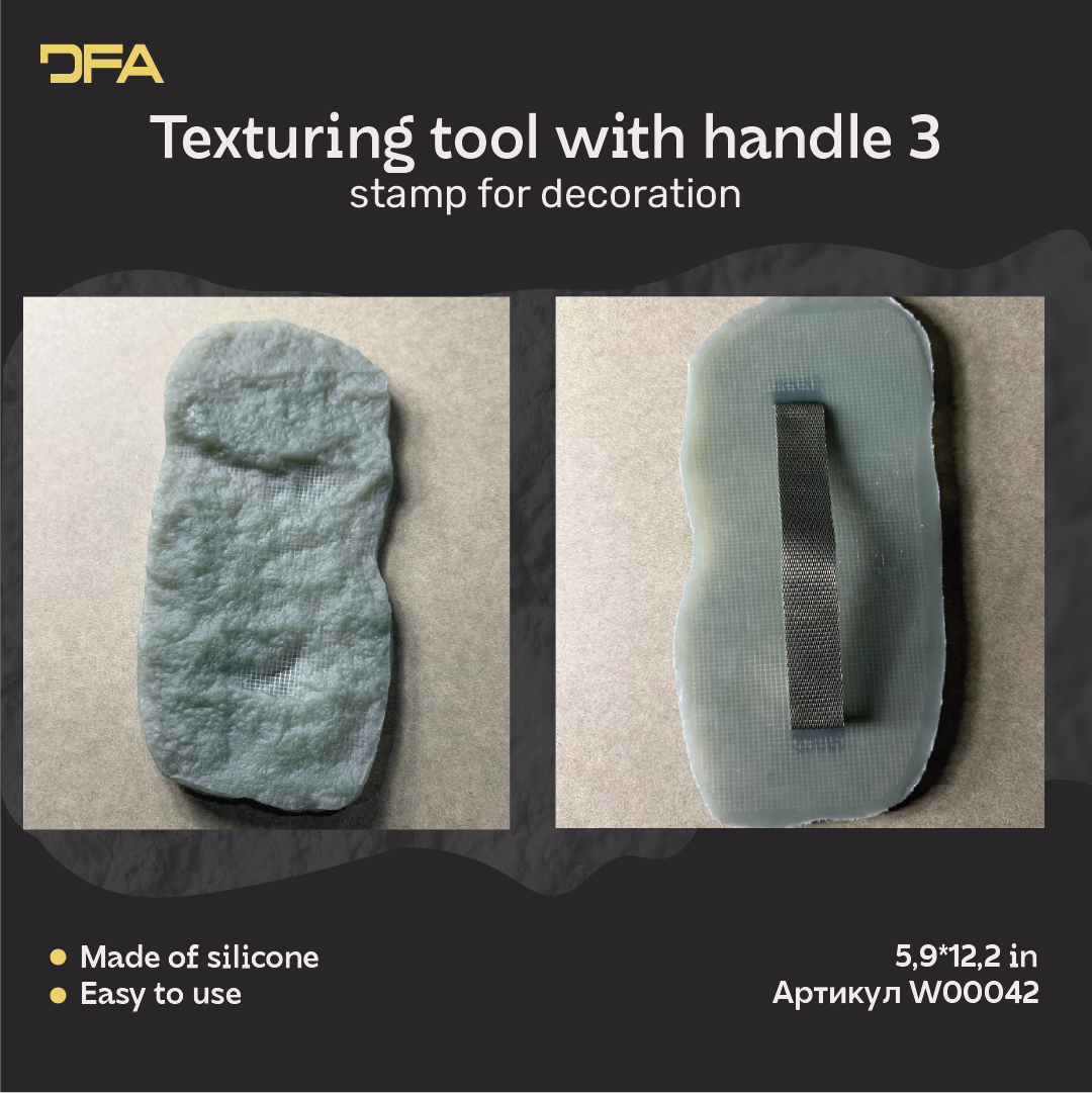 Silicone stamp for decoration DFA Paint brush with handle green 3 thickness 15 mm (W00042)