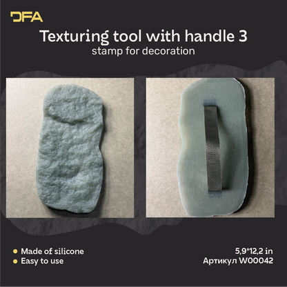 Silicone stamp for decoration DFA Paint brush with handle green 3 thickness 15 mm (W00042)