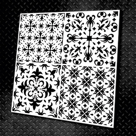 Reusable stencil for decoration DFA square pattern, for putty and paint, 0.3-1mm (K00027)