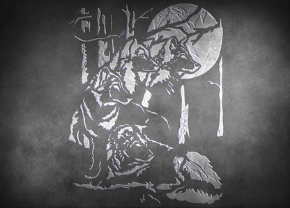 Stencil Wolves DFA animals for walls for plaster and paint 0.3-1mm (J00042)