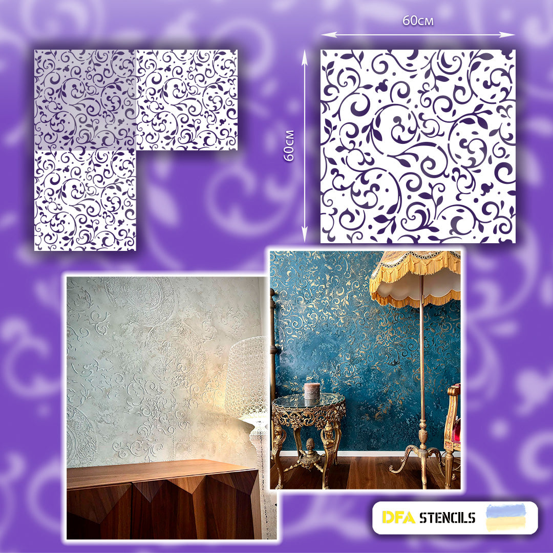 Sophisticated oriental motifs for your space - stencil DFA for decor 0.3-1 mm (V000018-d)