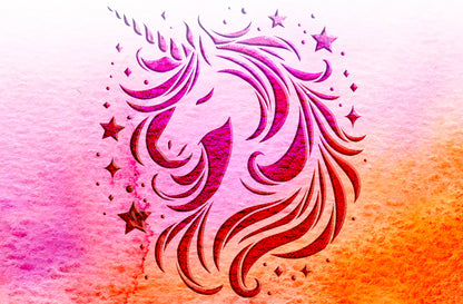 Bright stencil DFA Unicorn for the nursery - easy paint and plaster! 0.3-1 mm (E00072)