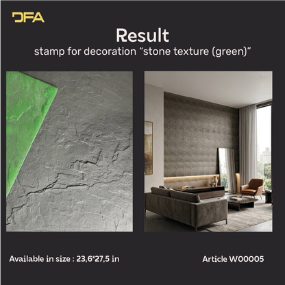 Silicone impression for decoration Stone texture (green) W00005