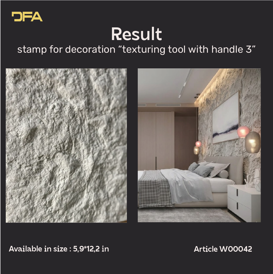 Silicone stamp for decoration DFA Paint brush with handle green 3 thickness 15 mm (W00042)
