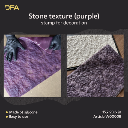 Silicone impression for decoration Stone texture (purple) W00009