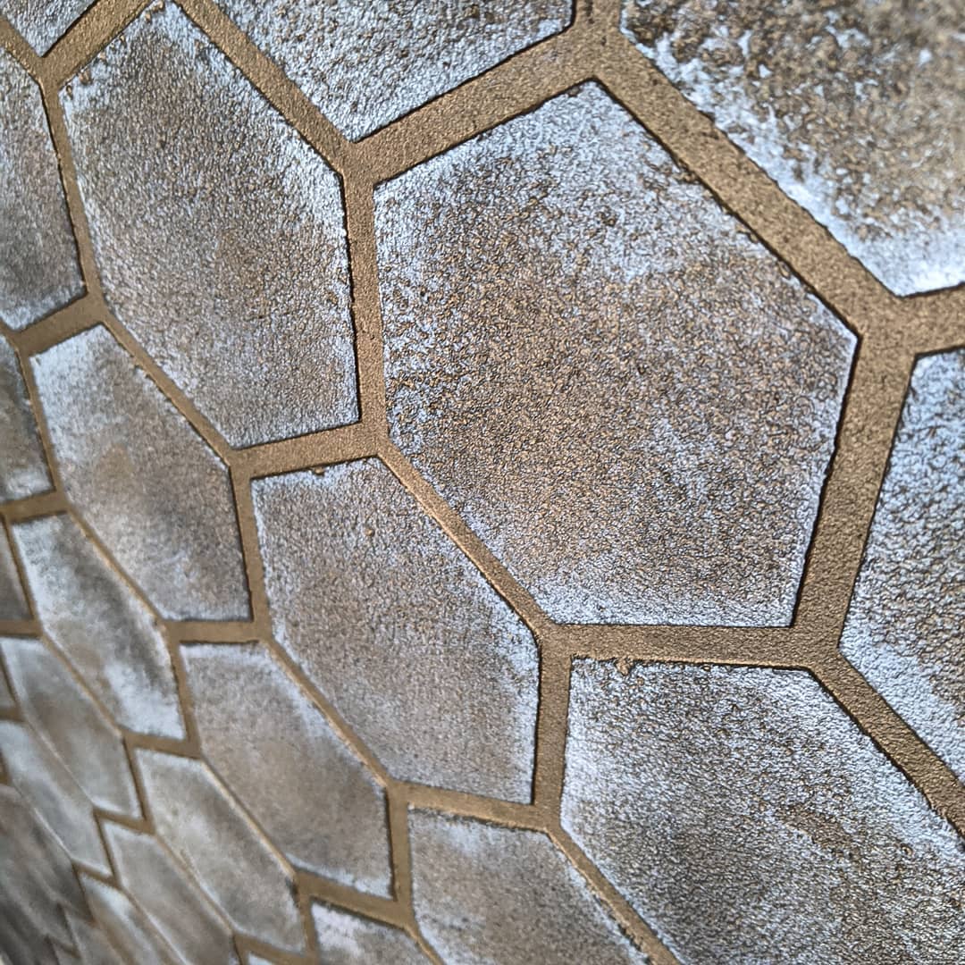 Dynamics and style: Geometric stencil "Honeycomb" for decorative plaster 0.3-1 mm (G00031)