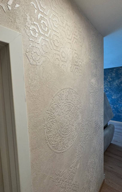 Round patterns - a new aesthetic of decorative plaster with a stencil DFA 0.3-1 mm (С00116)