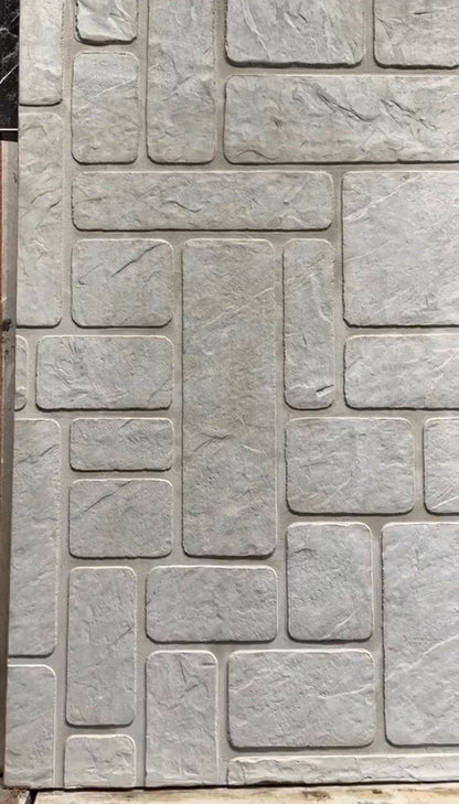 Realistic masonry on an accent wall - stencil DFA Facade Stone 0.3-1 mm (F00006)
