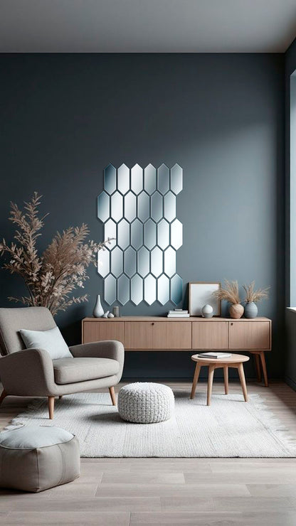 Geometric Magic: DFA Mirror Honeycombs Visually Expanding Space 15pcs/30pcs (YA00011)