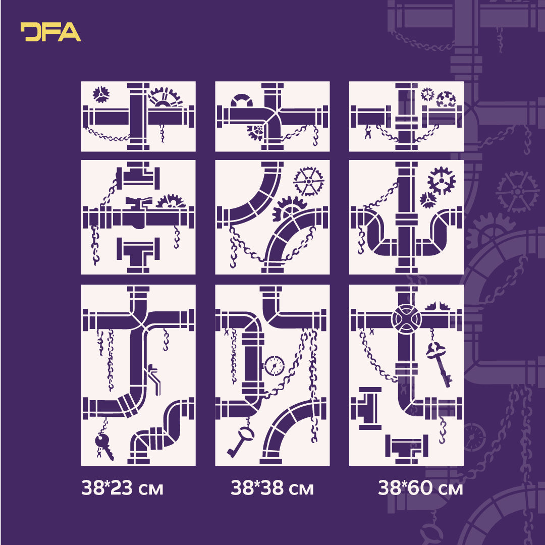 Reusable stencil DFA for decorative plaster Loft 23 (L00033)