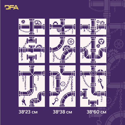 Reusable stencil DFA for decorative plaster Loft 23 (L00033)